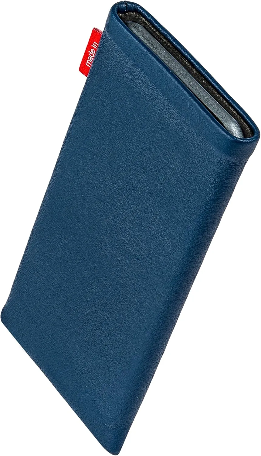 Beat Blue Custom Tailored Sleeve for Mobistel Cynus E4. Fine Nappa Leather Pouch with Integrated Microfibre Lining for Display Cleaning