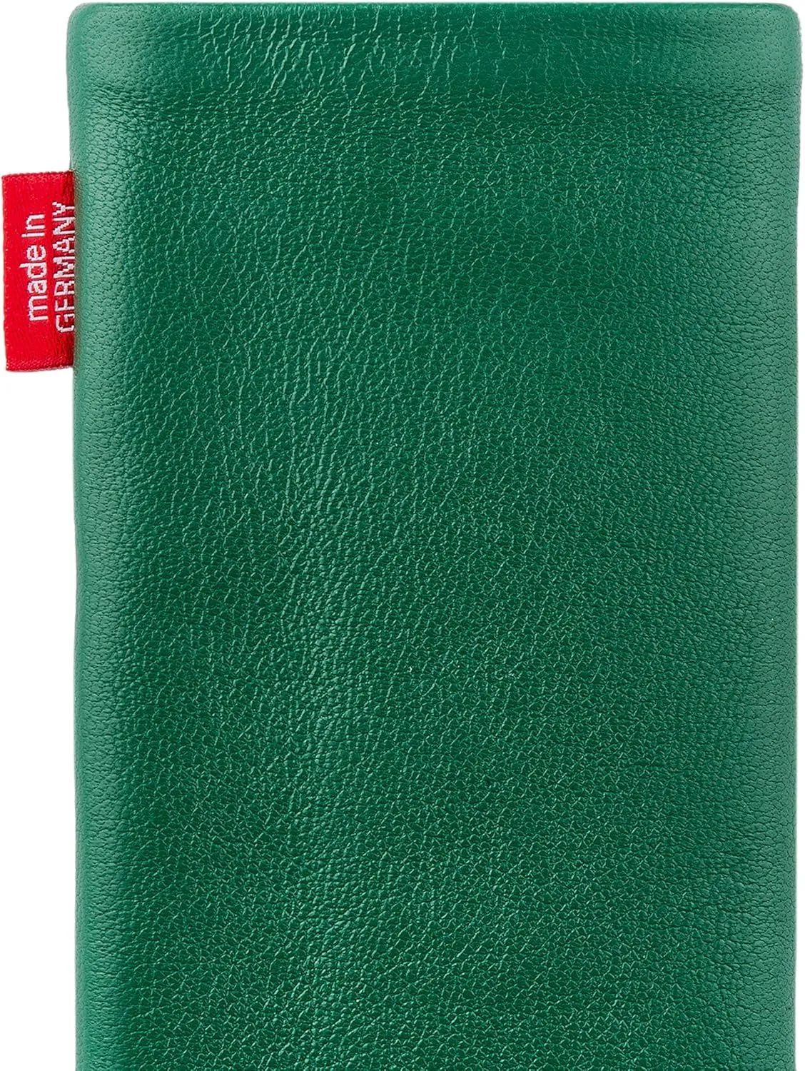 Beat Green Custom Tailored Sleeve for Mobistel Cynus T1. Fine Nappa Leather Pouch with Integrated Microfibre Lining for Display Cleaning