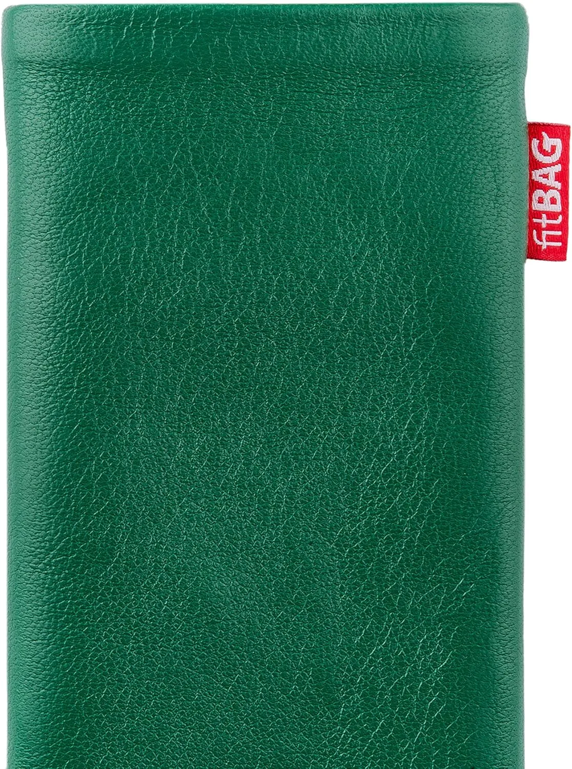 Beat Green Custom Tailored Sleeve for Mobistel Cynus T1. Fine Nappa Leather Pouch with Integrated Microfibre Lining for Display Cleaning