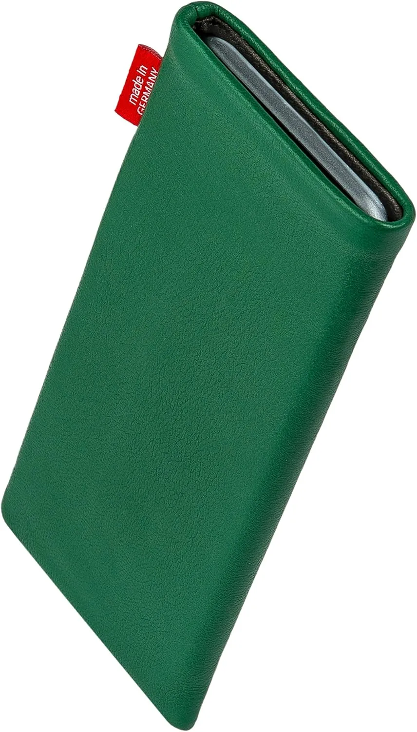Beat Green Custom Tailored Sleeve for Mobistel Cynus T1. Fine Nappa Leather Pouch with Integrated Microfibre Lining for Display Cleaning