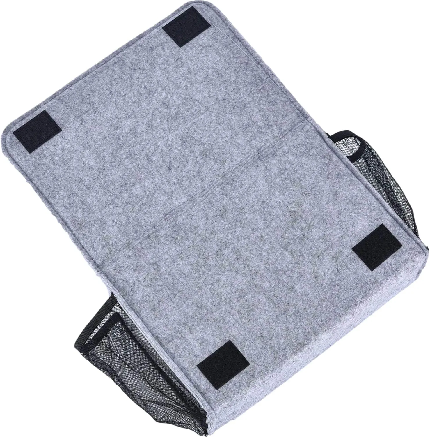 Bedside Caddy, Large Size Storage Organizer with 8 Pockets - Perfect for Magazine, Remotes, Phone (13.4'' x 18.1'', Light Grey)