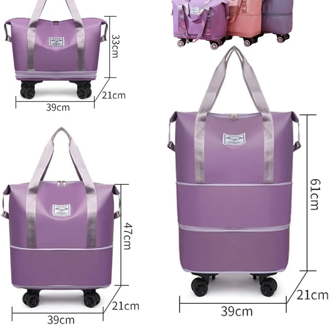 Beente Travel Bag With Wheels, Expandable Duffel 2025 New Large Capacity Travel Bag - Universal Wheel Removable (Green,No wheels)