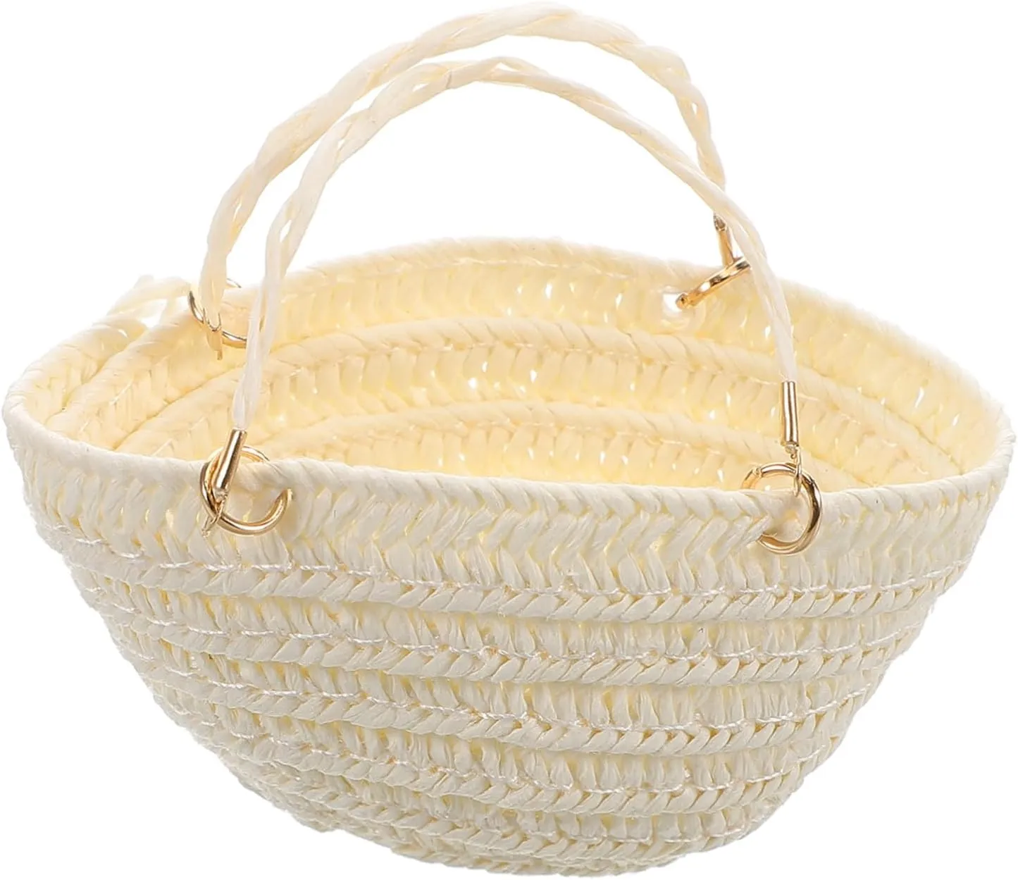 BESTonZON Miniature Straw Bag for Dollhouses Handwoven Shoulder Bag for Girls' Dolls Decorative Portable Doll Accessories