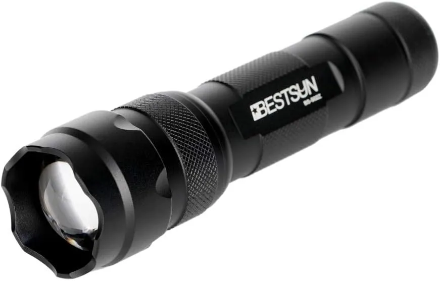 BESTSUN WF-502B XM-L2 LED Tactical Flashlight Ultra Bright 3.7-18v 1 Mode 1200 Lumen High Powered Handheld Lamp Light Torch Portable Water Resistant for Camping Outdoors Travel Walking Hunting