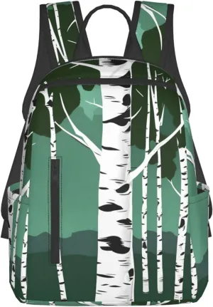Birch Trees Print Personalized Unisex Backpack - Stylish & Funny Casual Daypack for Travel, Work, Gym