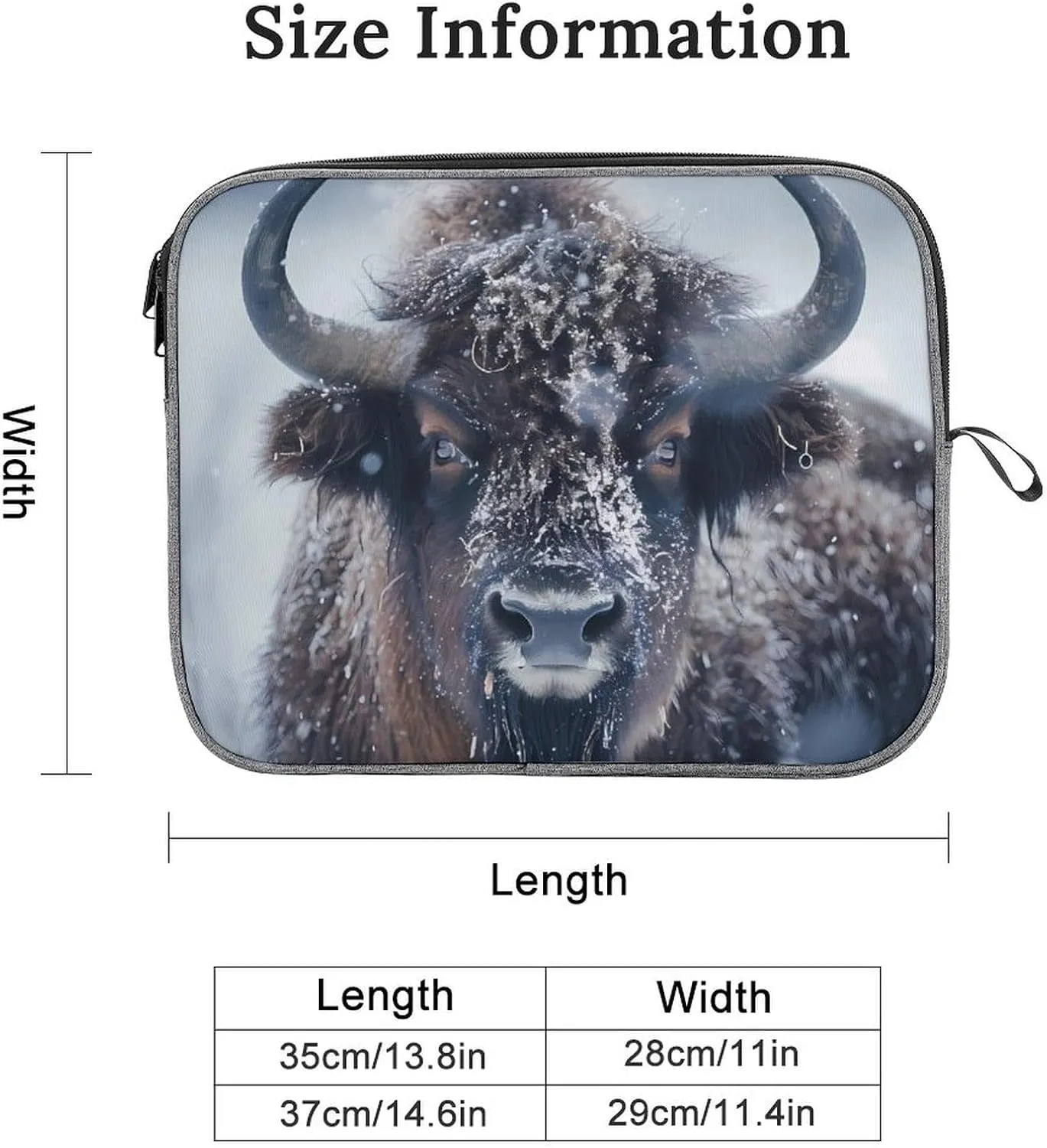 Bison Snowstorm Laptop Bag Protective Laptop Sleeve Bag Briefcase Carrying Case Handbags for Men Women