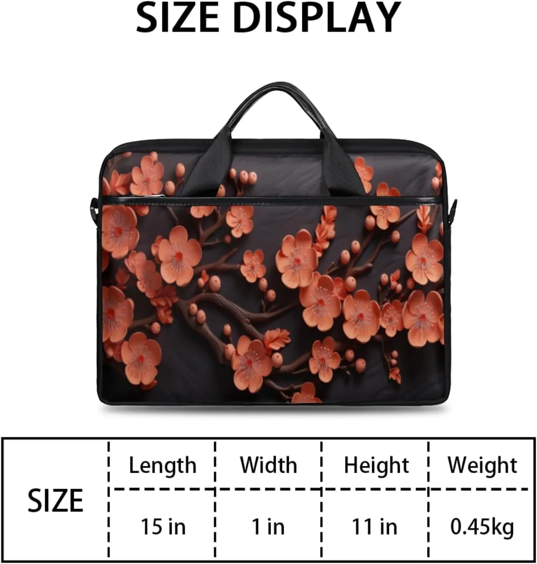 Black And White Butterfly Laptop Bag for Men Women 13-15 Inch Case Bags Sleeve Shoulder with Anti Slip Removable