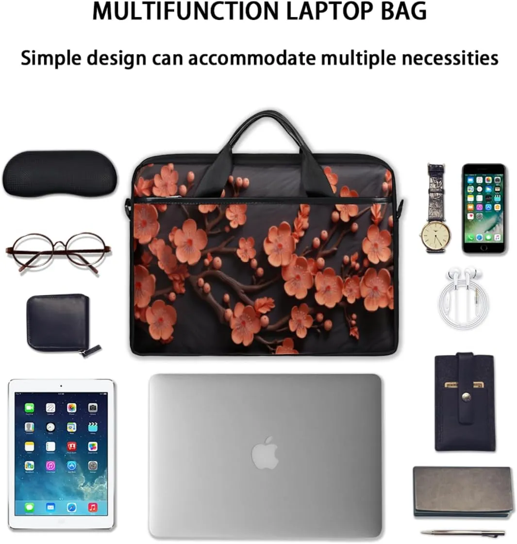 Black And White Butterfly Laptop Bag for Men Women 13-15 Inch Case Bags Sleeve Shoulder with Anti Slip Removable