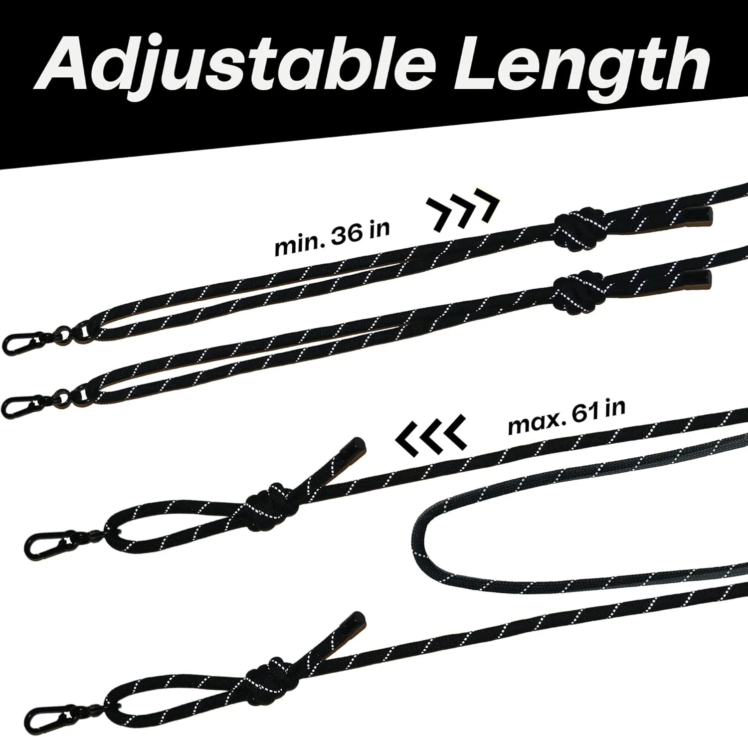 Black Waterproof Wrist Lanyard for Small Bags - Slim Lanyard Suitable for ID Badge Holder, Phone Case