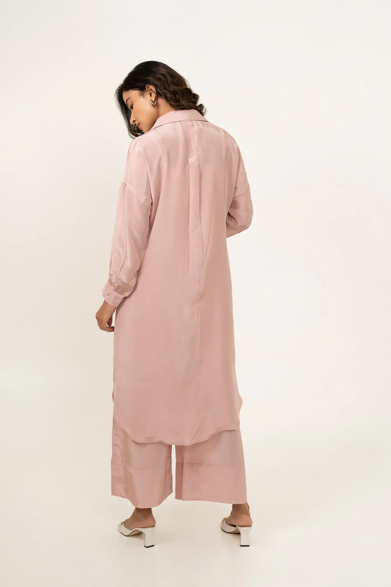 Blush Pink Crepe Kurta Set