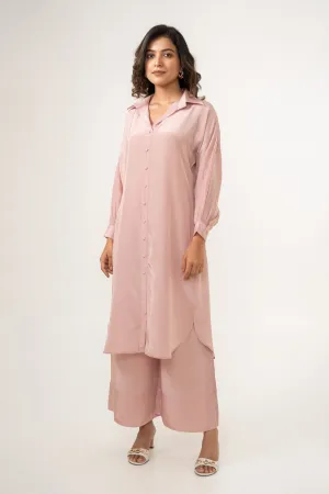 Blush Pink Crepe Kurta Set