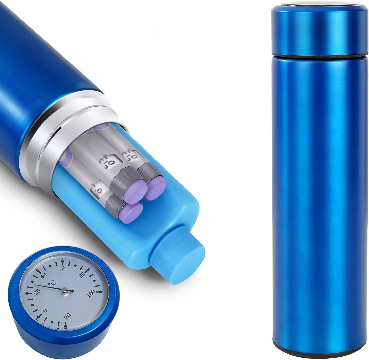 Bogush 60H Insulin Pens Cooler Travel Case Temp Display Medication Cooler for Travel TSA Approved Medicine Cooler Medical Diabetic Travel Cooler Bag Epipen Carry Case,Blue