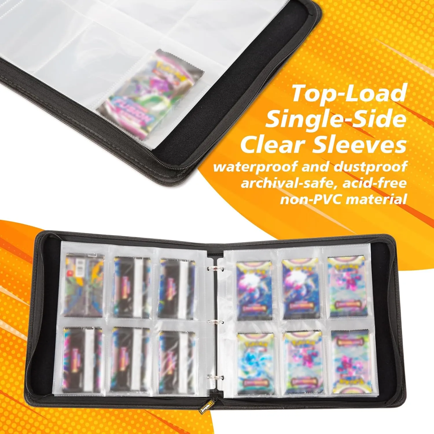 Booster Pack Storage Binder, 6 Pocket Sleeves Hold 60 Sealed Card Packs for TCG MTG Display Collection (Green)