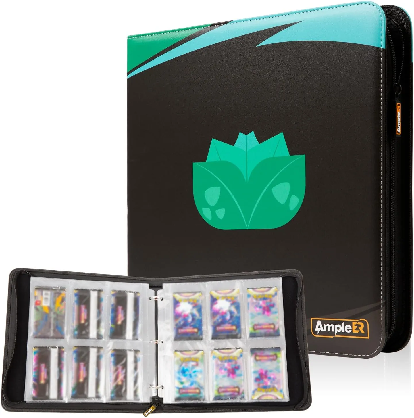 Booster Pack Storage Binder, 6 Pocket Sleeves Hold 60 Sealed Card Packs for TCG MTG Display Collection (Green)
