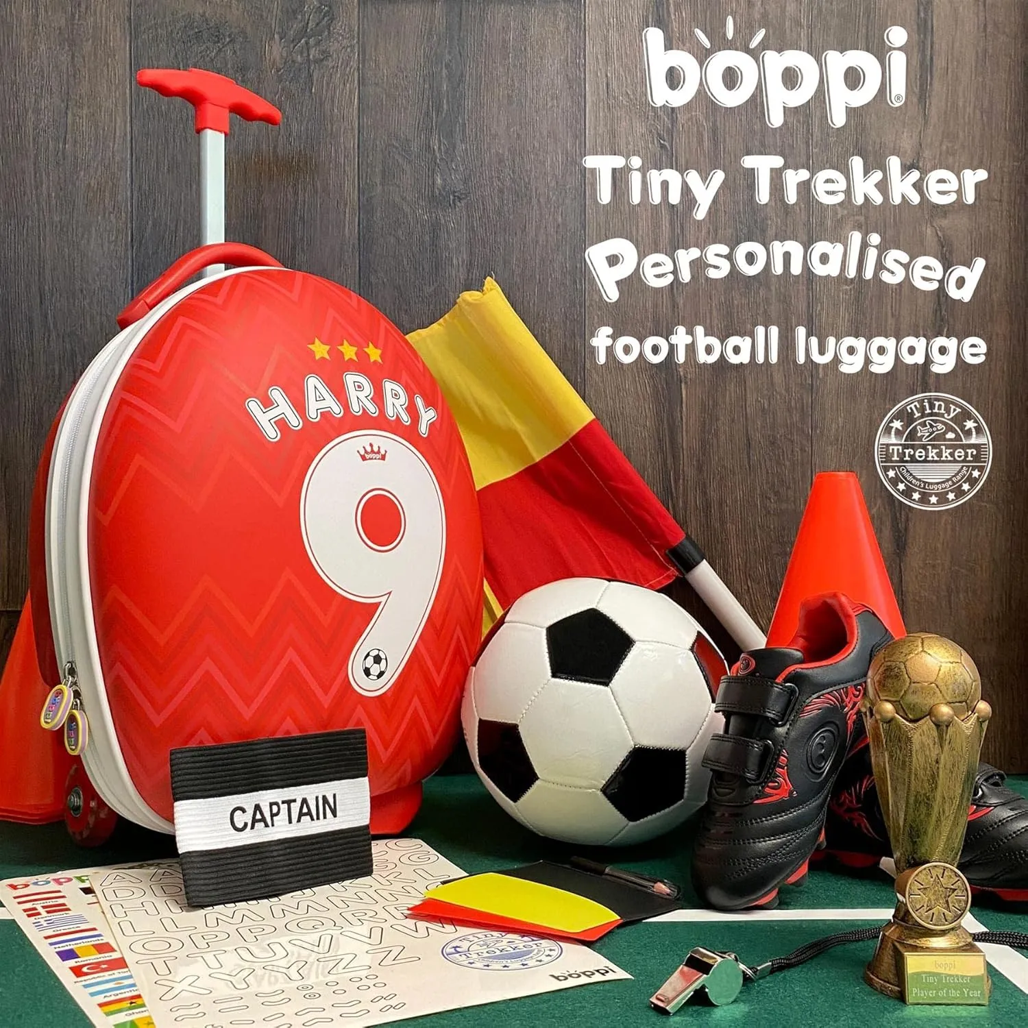 boppi Tiny Trekker Kids Luggage Travel Suitcase Carry On Cabin Bag Holiday Pull Along Trolley Lighweight Wheeled Holdall 17 Litre Hand Case American Airlines Underseat Compliant American Airlines Underseat Compliant