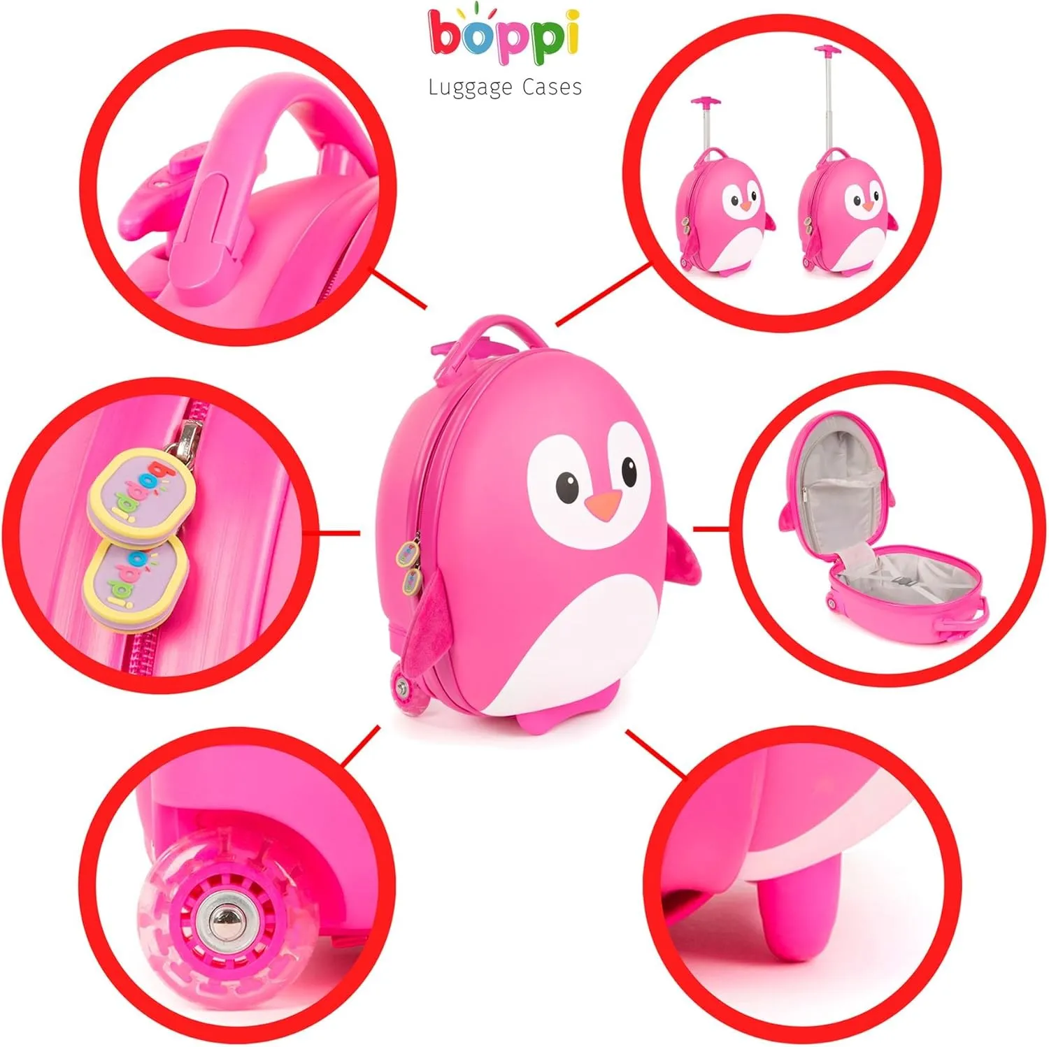 boppi Tiny Trekker Kids Luggage Travel Suitcase Carry On Cabin Bag Holiday Pull Along Trolley Lighweight Wheeled Holdall 17 Litre Hand Case American Airlines Underseat Compliant American Airlines Underseat Compliant