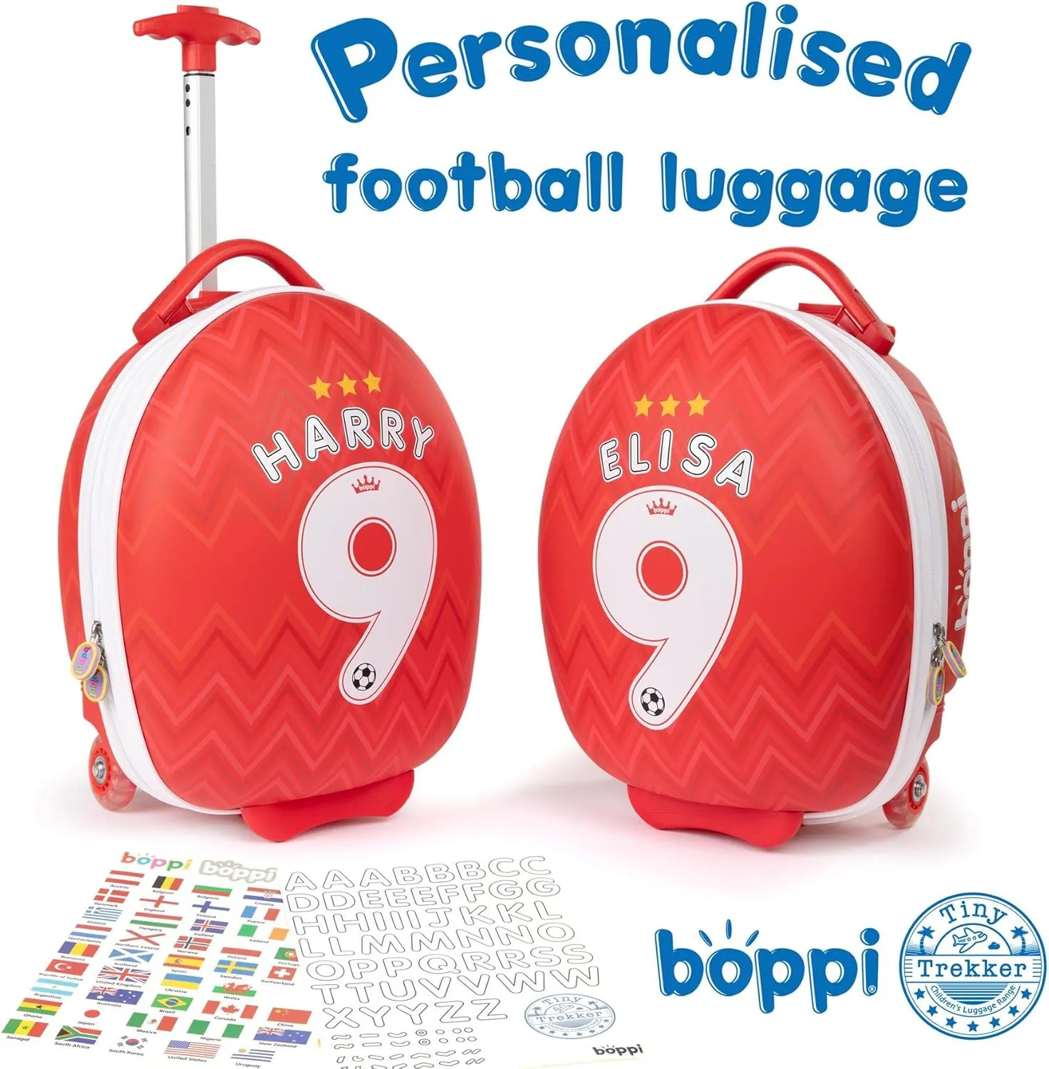 boppi Tiny Trekker Kids Luggage Travel Suitcase Carry On Cabin Bag Holiday Pull Along Trolley Lighweight Wheeled Holdall 17 Litre Hand Case American Airlines Underseat Compliant American Airlines Underseat Compliant