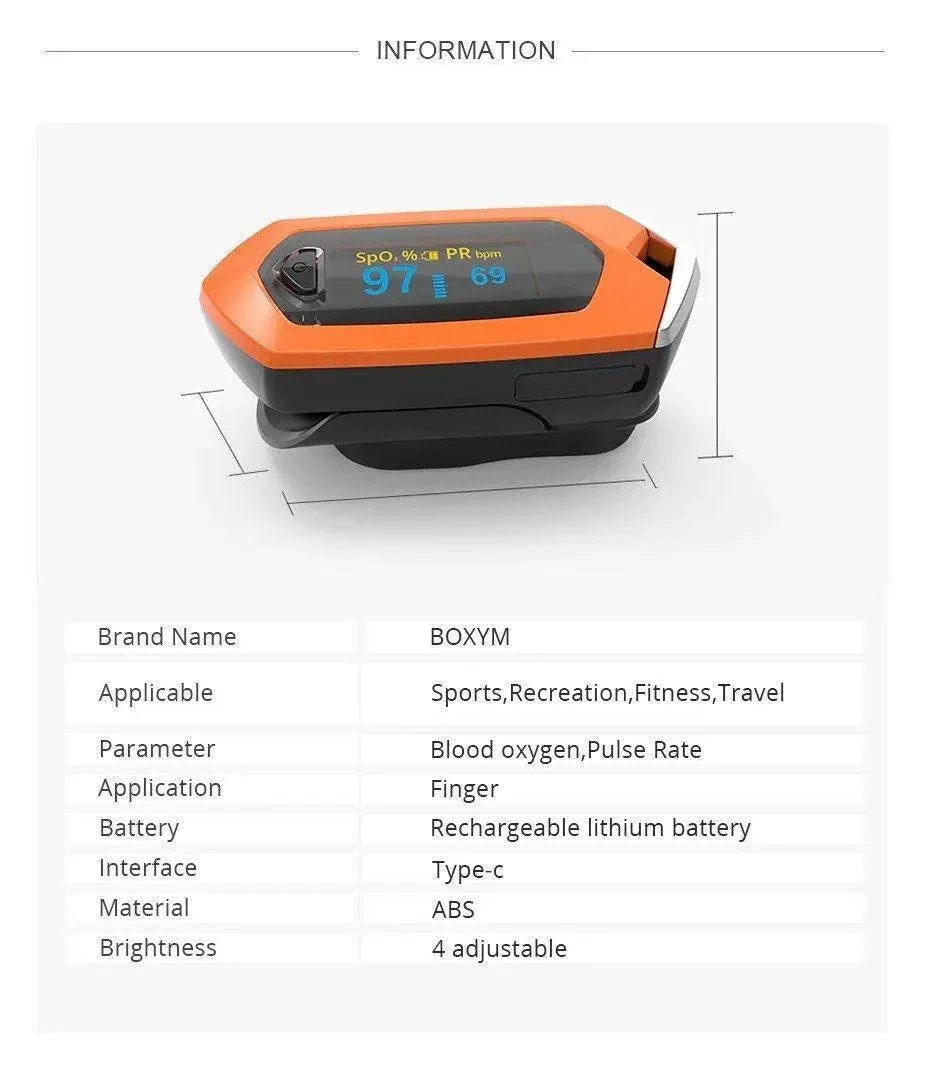 BOXYM YK-81D oSport Finger Pulse Oximeter measure Pulse and SpO2 rates