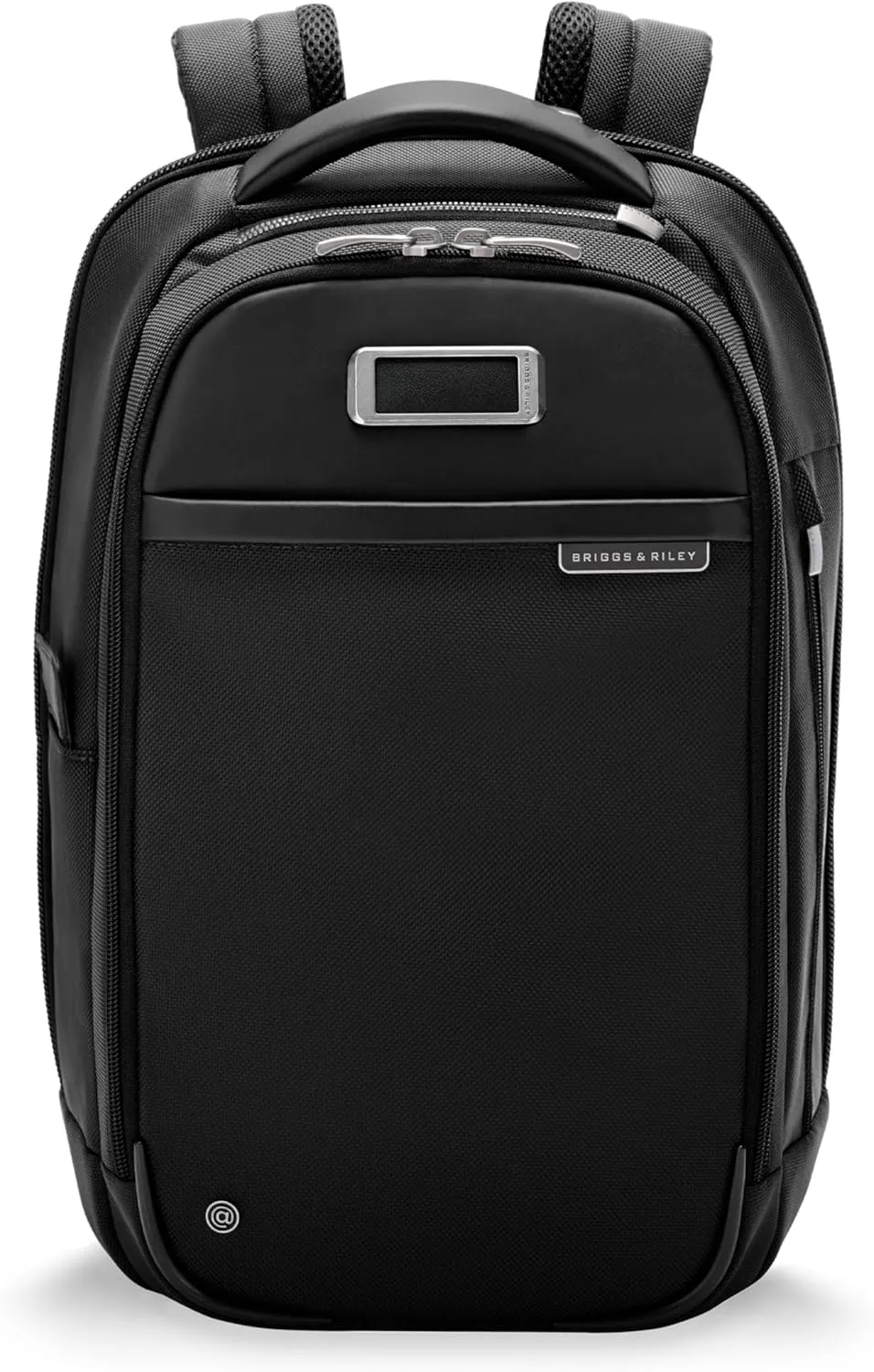Briggs & Riley Slim Backpack for Women & Men - Daypack for Work, Personal Item Travel Bag, Carry On Size, Lightweight & Durable, Padded Straps, Fits up to 14" Laptop - @work Collection, Black