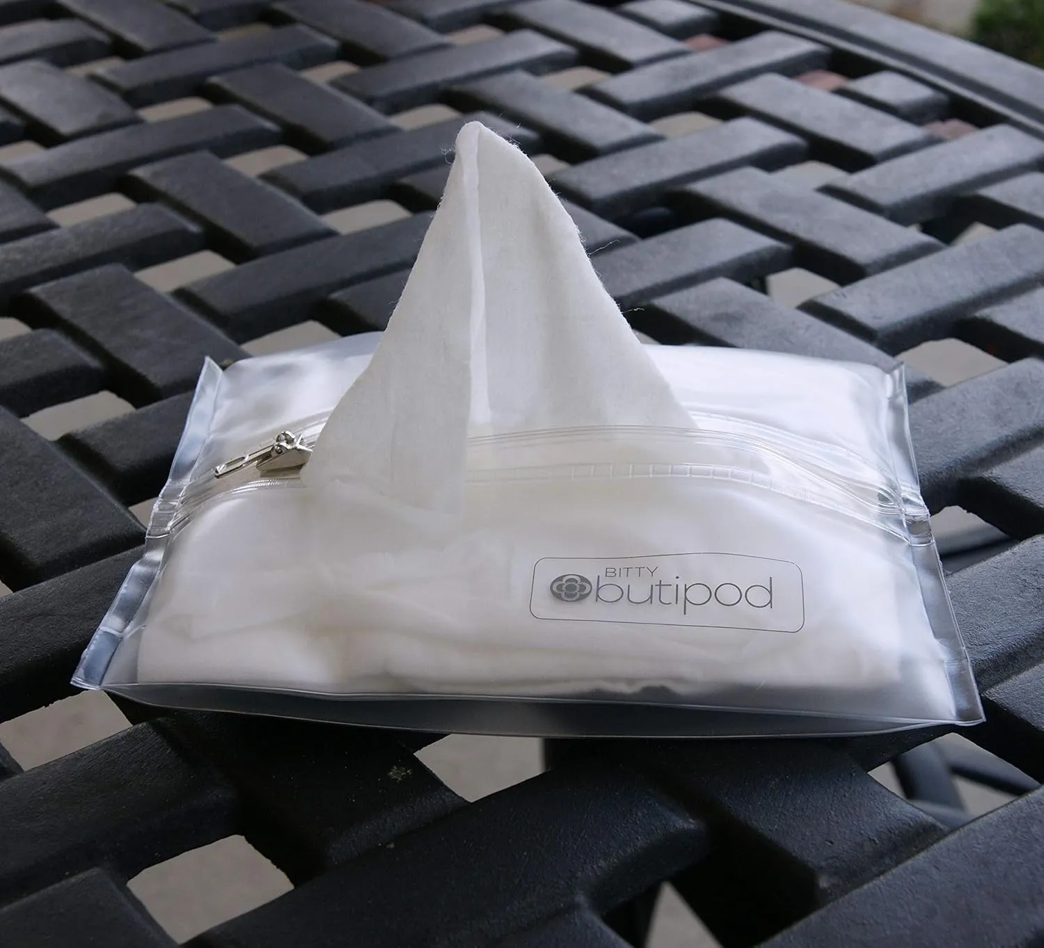 Butipods Reusable Stay Moist Wet Wipe Pouch | Slim Case Travel Holder | Great for Hand and Face Wipes | Set of 2 (Bitty (mini size) Black and Clear)