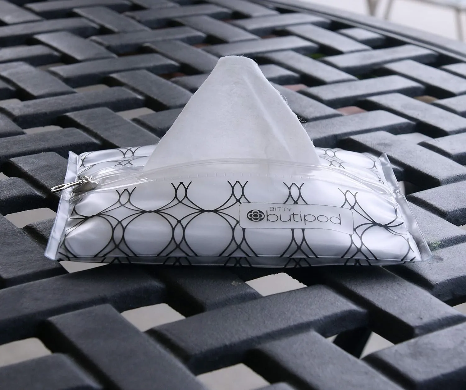 Butipods Reusable Stay Moist Wet Wipe Pouch | Slim Case Travel Holder | Great for Hand and Face Wipes | Set of 2 (Bitty (mini size) Black and Clear)