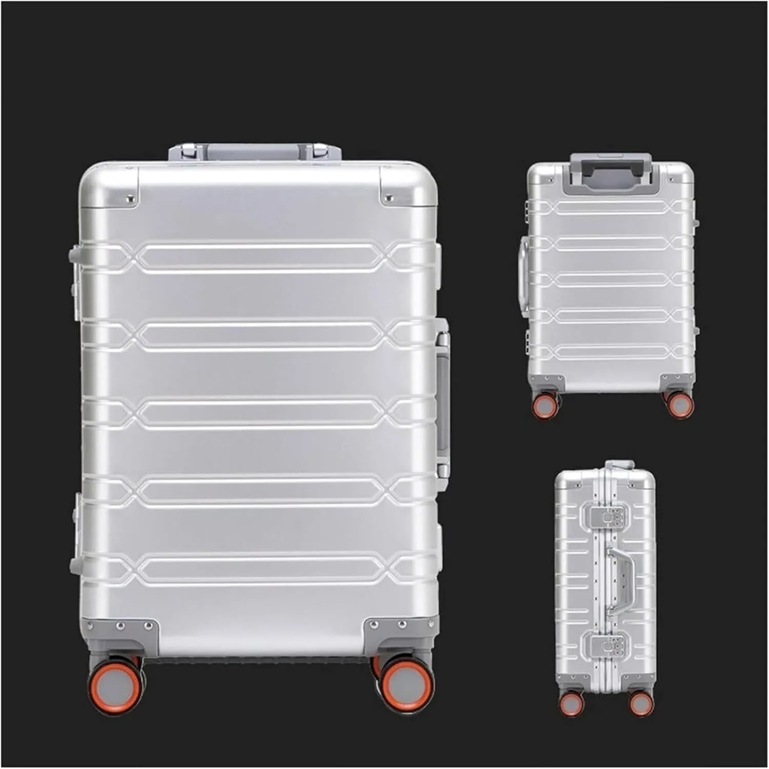 Cabin Luggage Aluminum Magnesium Metal Hard Shell Suitcase Wheeled Trolley Travel Large Capacity Travel Bag