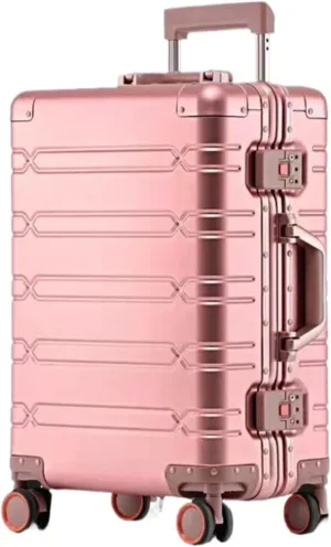 Cabin Luggage Aluminum Magnesium Metal Hard Shell Suitcase Wheeled Trolley Travel Large Capacity Travel Bag