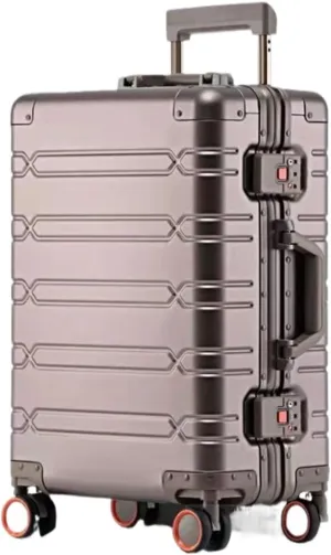 Cabin Luggage Aluminum Magnesium Metal Hard Shell Suitcase Wheeled Trolley Travel Large Capacity Travel Bag