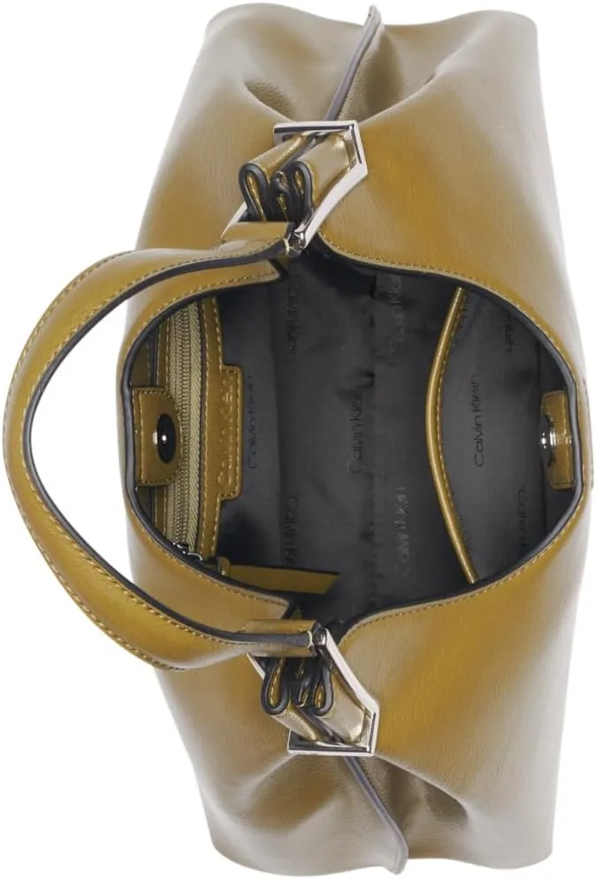 Calvin Klein Women's Falcon Shoulder Bag – Vegan Leather, 2 Pockets