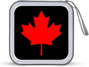 Canada Flag DVD Case Portable 40 Capacity CD Disc Collection Large Storage Disc Wallet Bag
