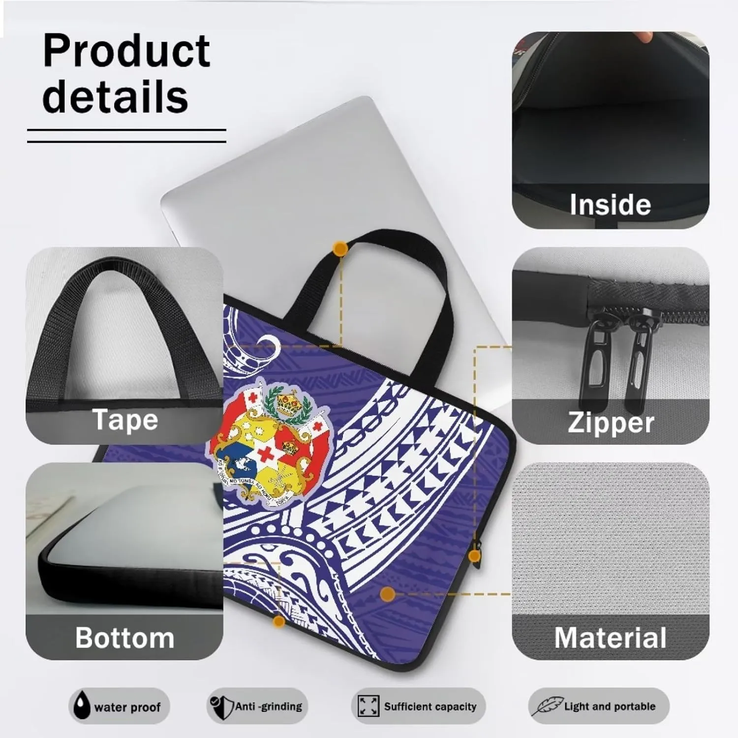 Canvas Laptop Tote Work Bag for Women Computer Compartment Pockets 10-17inch