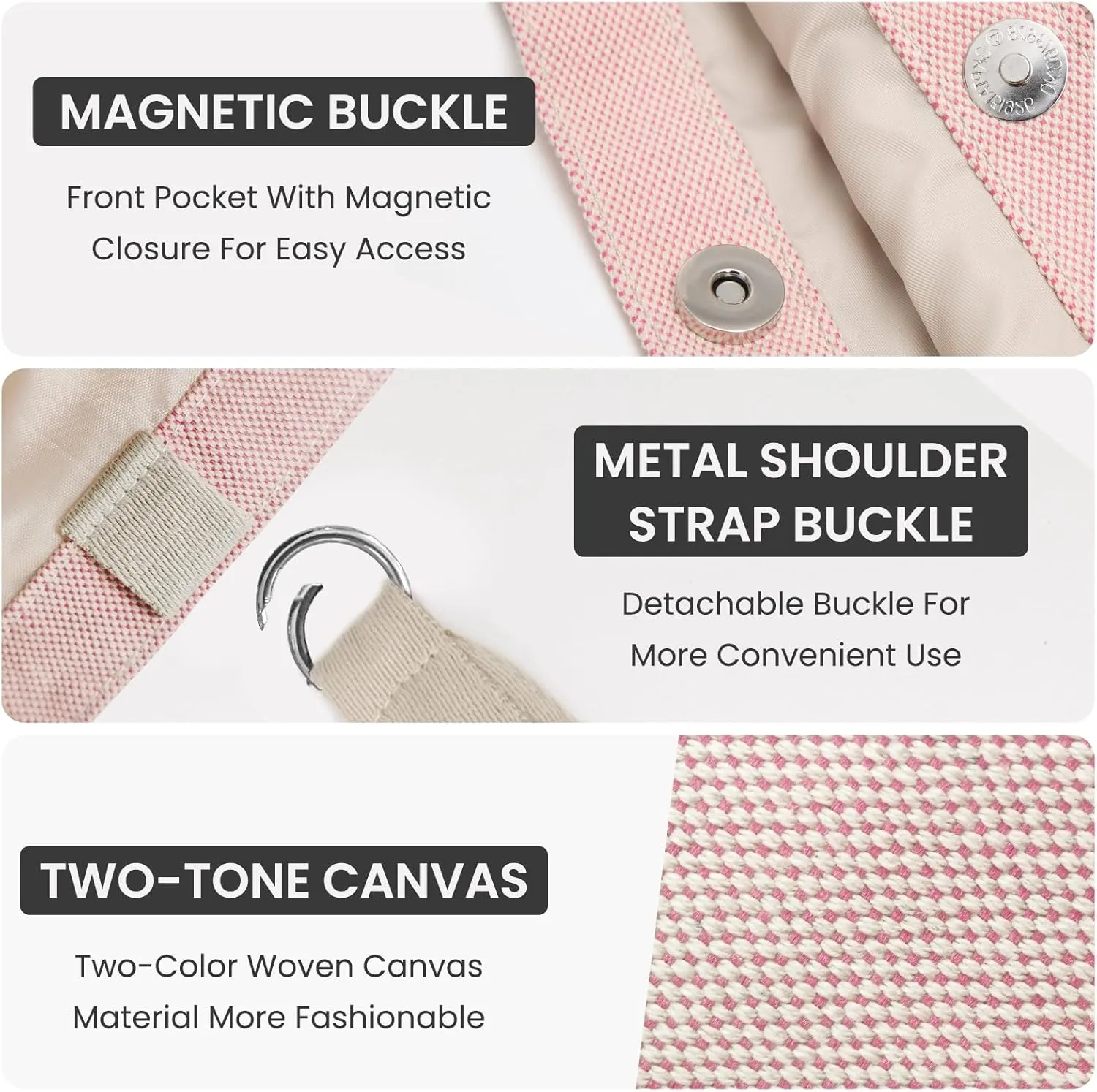 Canvas Tote Bag for Women with Pockets Bag
