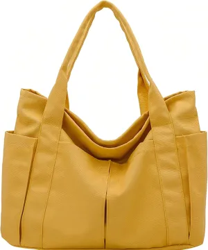 Canvas Tote Bag For Women With Pockets For Shopping Traveling Daily Commuting Beach Leisure And Fitness