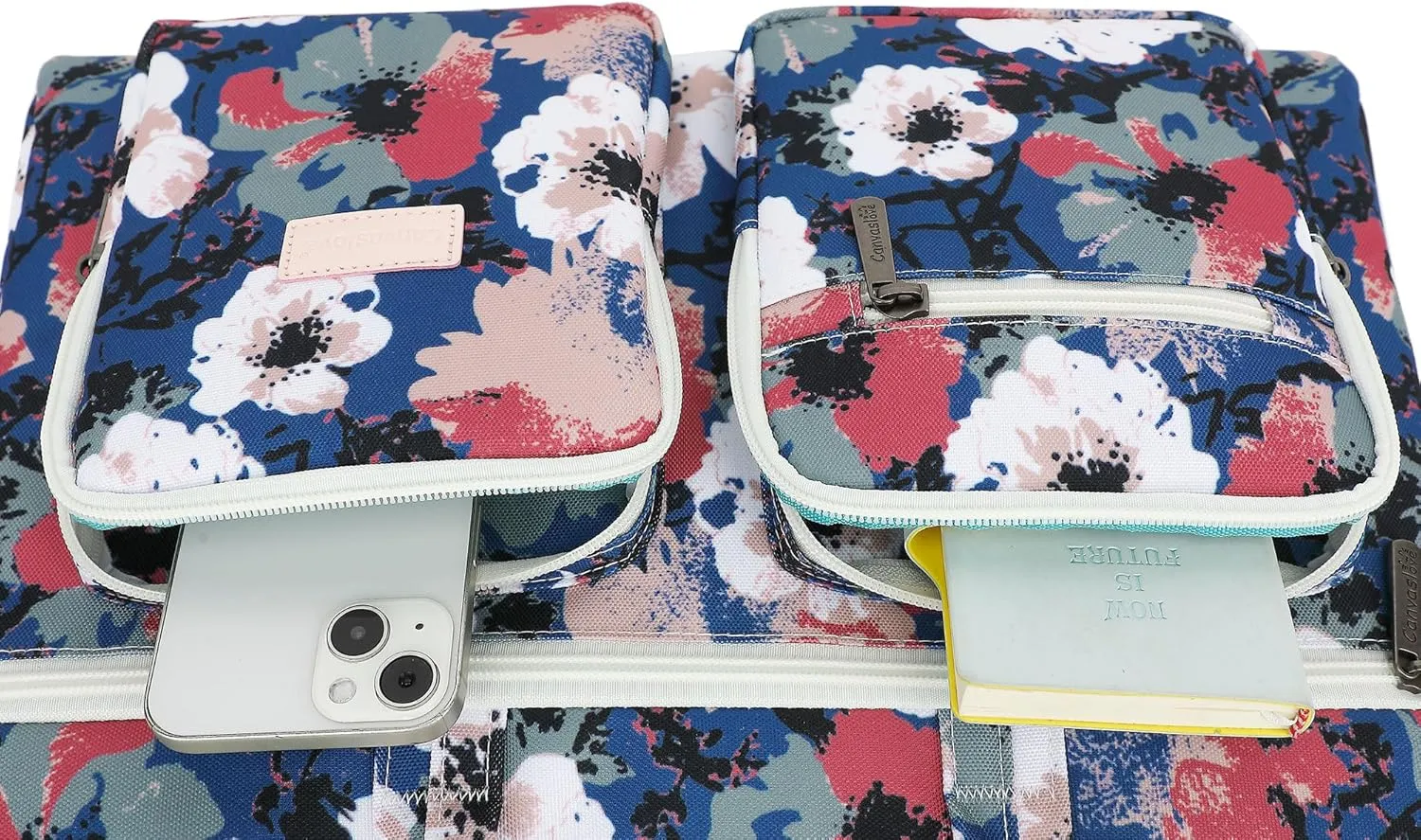 Canvaslove Muti-Pockets Laptop Sleeve Case Bag,Rebound Bubble Cushioned Laptop Shoulder Bag Fits Laptop 15.6 inch-16 inch (Camellia)