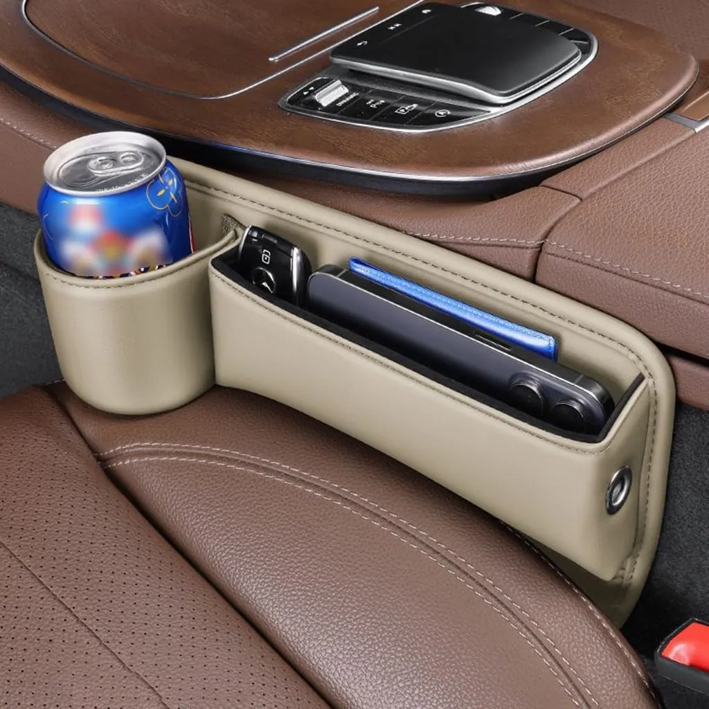 Car Seat Gap Filler Organizer for Mercedes-Benz E-Class T-Modell (S212) 2009-2016, Car Gap Filler Car Seat Storage Box Seat Gap Storage Box Car Accessories,Beige