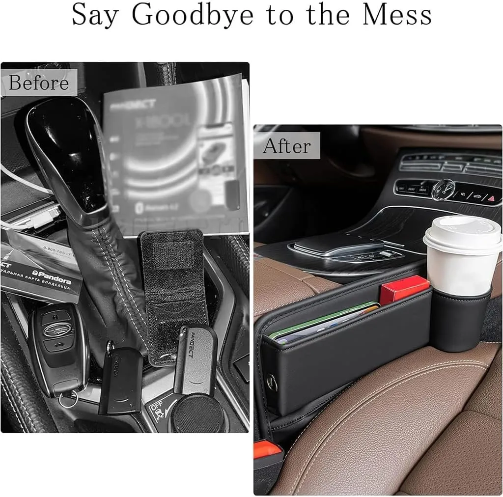 Car Seat Gap Filler Organizer for Mercedes-Benz E-Class T-Modell (S212) 2009-2016, Car Gap Filler Car Seat Storage Box Seat Gap Storage Box Car Accessories,Beige