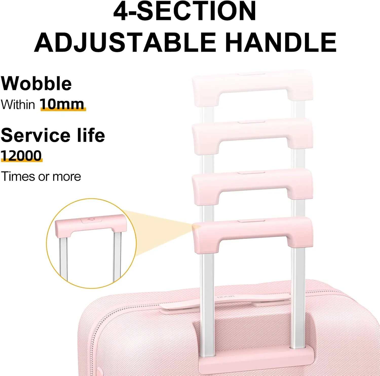Carry On Luggage 22x14x9 Airline Approved | 20" Durable Polycarbonate Hard Shell Suitcase with TSA Lock & 360° Spinner Wheels (Pink)