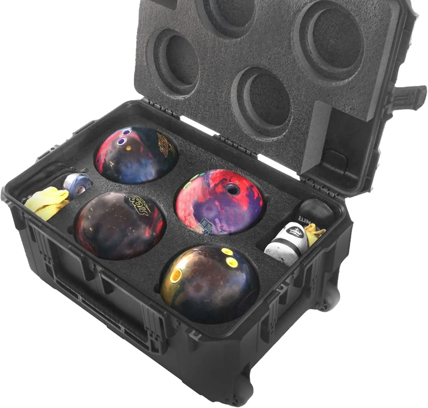 Case Club Heavy Duty Waterproof Bowling Ball Cases with Wheels and Extension Handle
