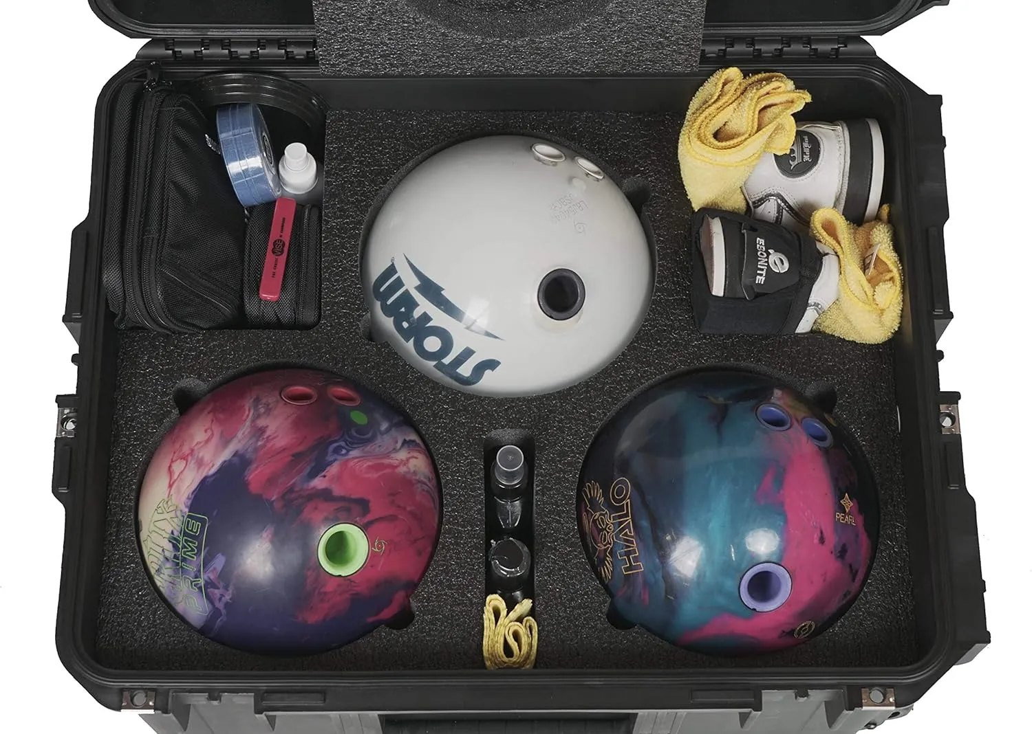 Case Club Heavy Duty Waterproof Bowling Ball Cases with Wheels and Extension Handle