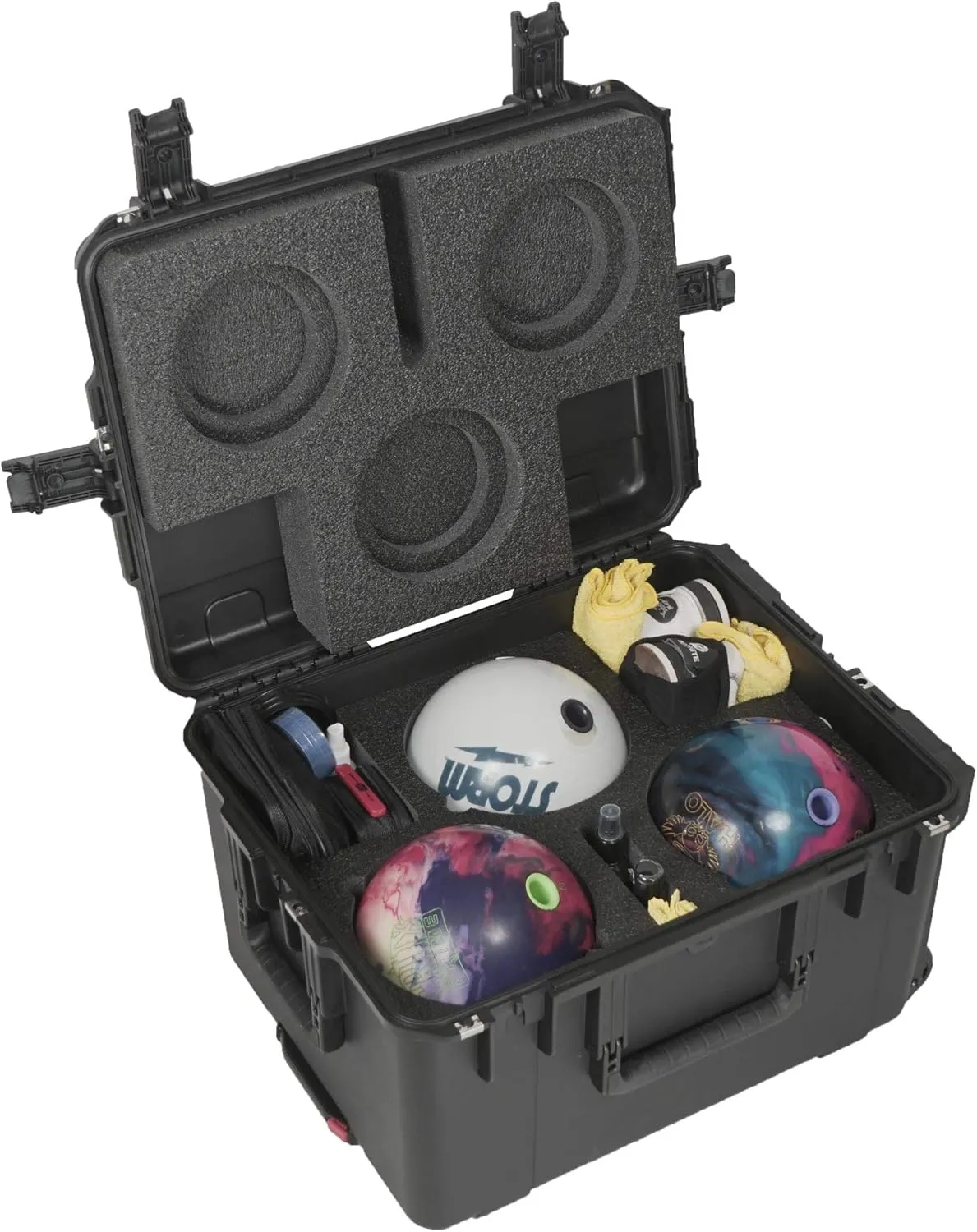 Case Club Heavy Duty Waterproof Bowling Ball Cases with Wheels and Extension Handle