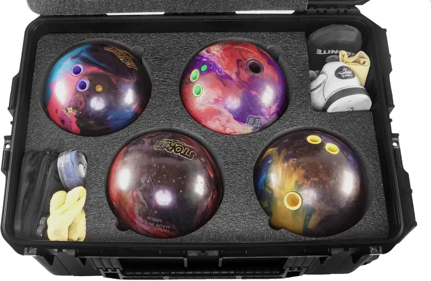 Case Club Heavy Duty Waterproof Bowling Ball Cases with Wheels and Extension Handle