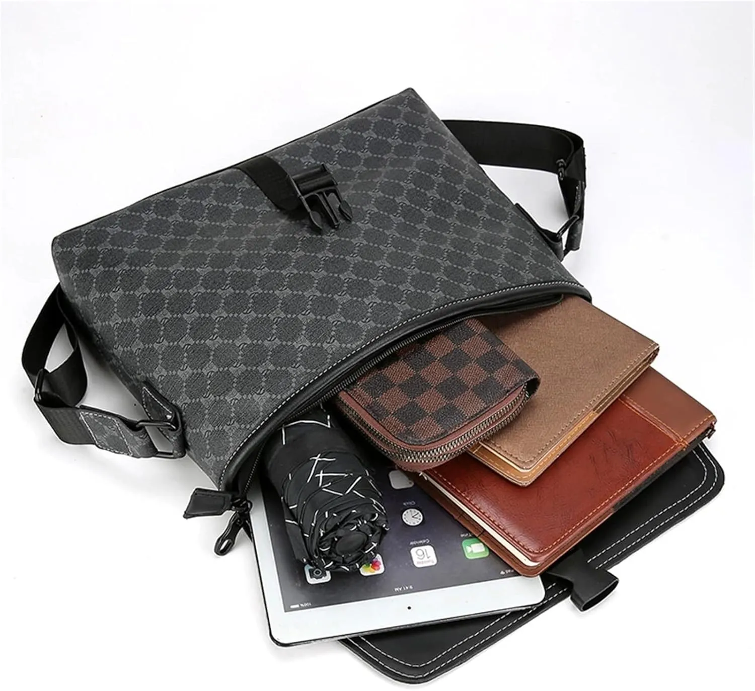 Casual large capacity printed leather men's shoulder bags messenger bag kurt geiger bags