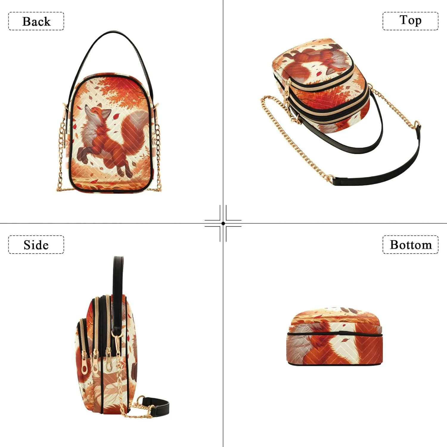 Cats Dancing on Galaxy Funny Quilted Shoulder Bags for Women Purse with Chain Strap