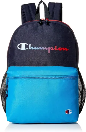 Champion Youthquake Backpack, Navy/Turquoise, Youth Size