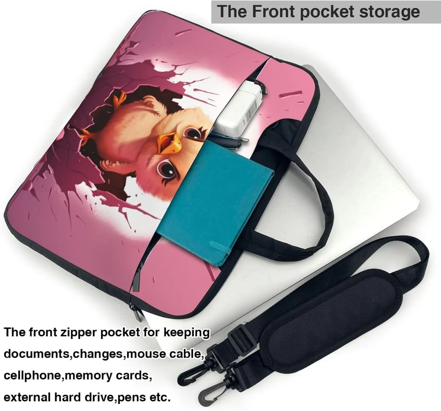 Chicken Hatches Laptop Bag Laptop Messenger Shoulder Bag Travel Computer Bag for Women Men