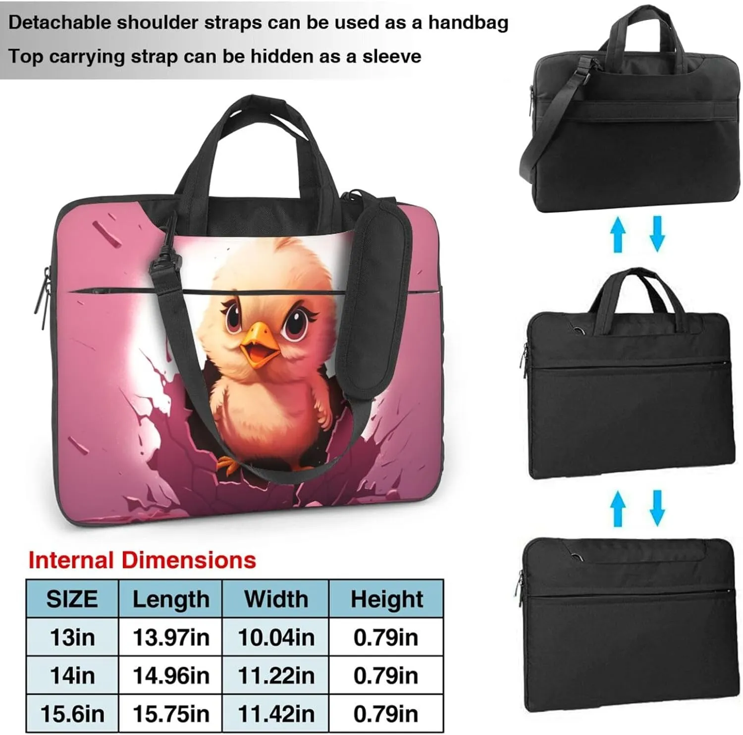 Chicken Hatches Laptop Bag Laptop Messenger Shoulder Bag Travel Computer Bag for Women Men