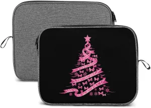 Christmas Breast Cancer Holiday Ribbon Fight Awareness Laptop Bag Protective Laptop Sleeve Bag Briefcase Carrying Case Handbags for Men Women