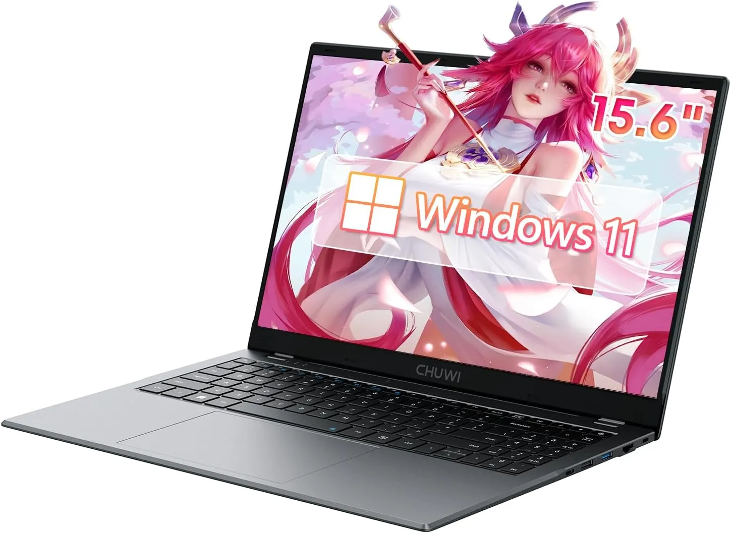 CHUWI 15.6'' Laptop Computer, 256GB SSD 8GB DDR4, Windows 11 Business Laptop with Intel Celeron N4020, 2K FHD Display, TF Card, WiFi, Bluetooth, HDMI, Type-C, 38Wh Battery, Grey (Herobook Plus)