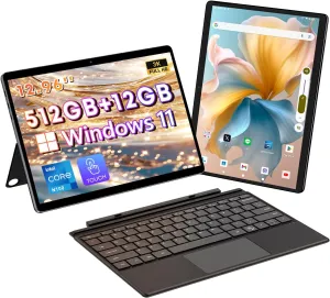 CHUWI 2 in 1 Windows Tablet 12.96", Intel N100(3.4GHz), 12GB LPDDR5 512GB SSD, Windows 11 Tablet with Backlit Keyboard, FHD IPS 2880 * 1920 Touchscreen, WiFi 6, BT 5.2, HDMI, USB 3.2, Hi10 Max