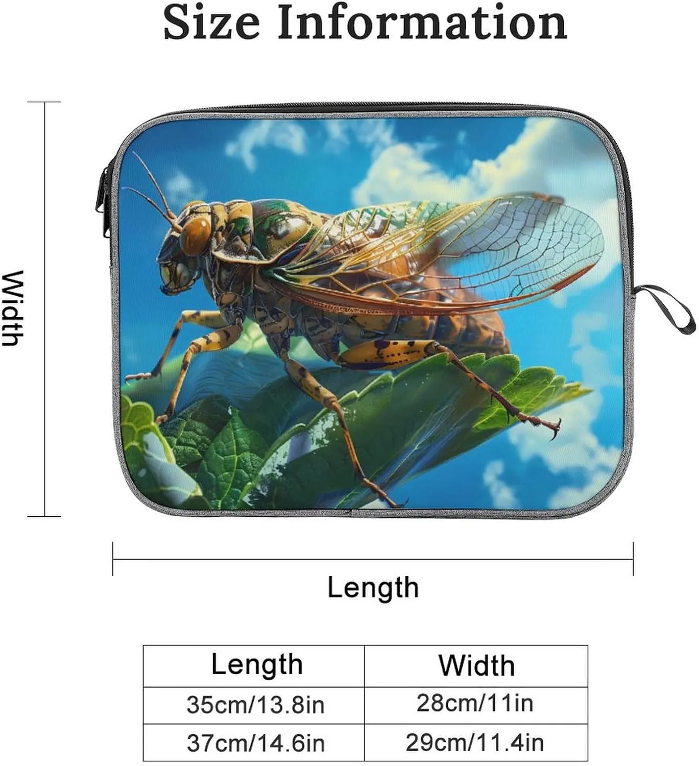 Cicada Green Stem Habitat Laptop Bag Protective Laptop Sleeve Bag Briefcase Carrying Case Handbags for Men Women